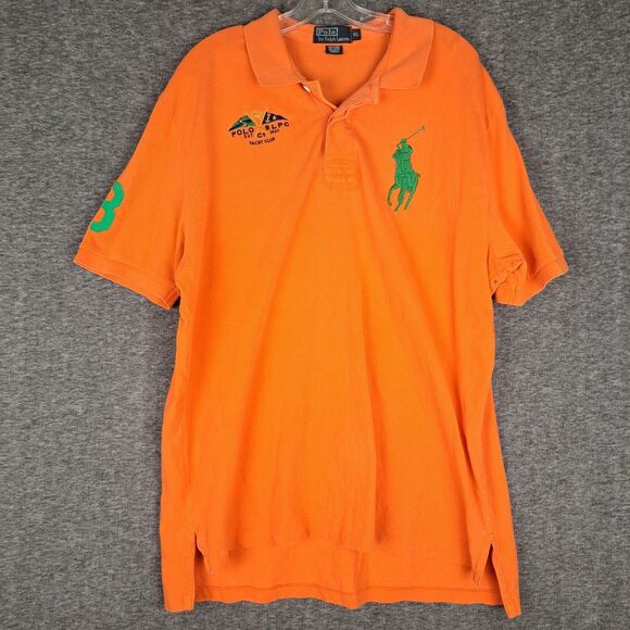 Polo Ralph Lauren Short Sleeve Big Pony Orange XL Yacht Club - Picture 1 of 13
